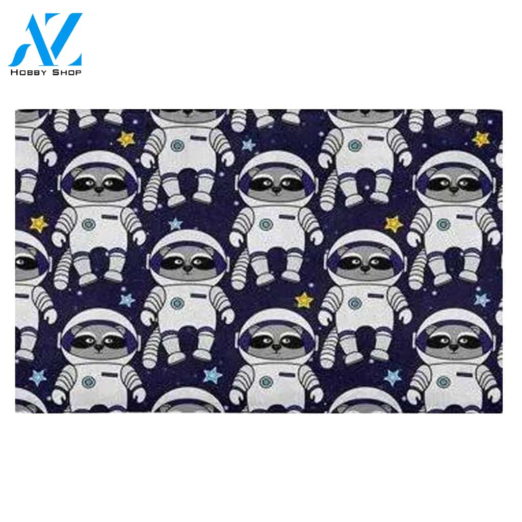 Funny Raccoon Astronaut In Spacesuit Doormat Welcome Mat House Warming Gift Home Decor Gift For Raccoon Lovers Funny Doormat Gift Idea