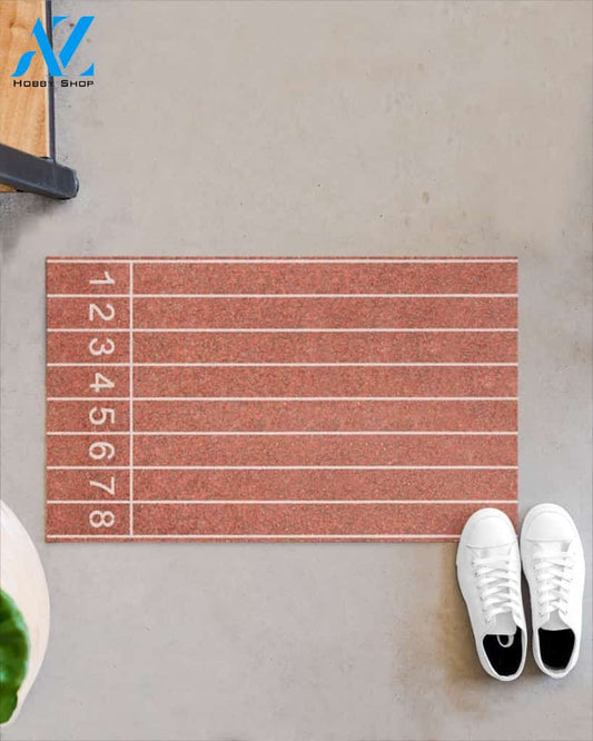 Funny Running Track Indoor And Outdoor Doormat Gift For Running Lovers Birthday Gift Decor Warm House Gift Welcome Mat