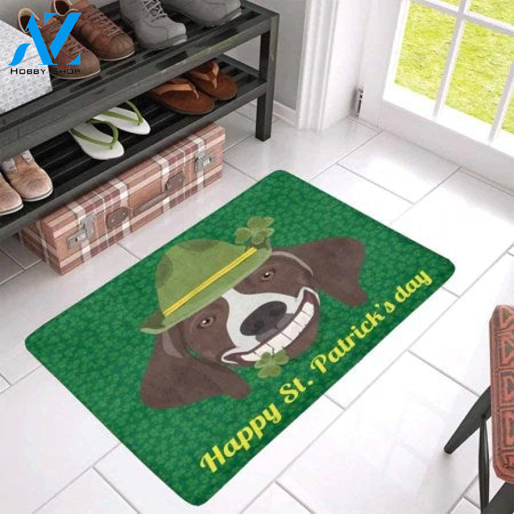 Funny Saint Patrick's Day with Cute Dog Easy Clean Welcome DoorMat | Felt And Rubber | DO1622