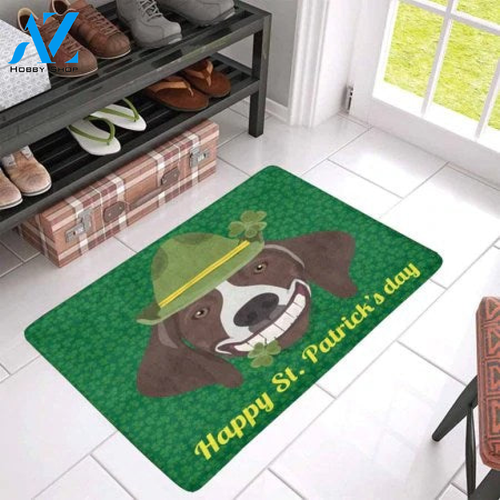 Funny Saint Patrick's Day with Cute Dog Easy Clean Welcome DoorMat | Felt And Rubber | DO1622
