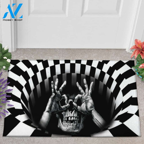 Funny Skull Doormat, Halloween Doornat Indoor and Outdoor Doormat Warm House Gift Welcome Mat Gift For Halloween Day