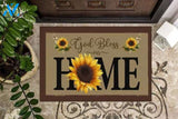 Funny Sunflower Bless Our Home Family And Friend Awesome Doormats Inhouse Doormats Home Decor Housewarming Gift