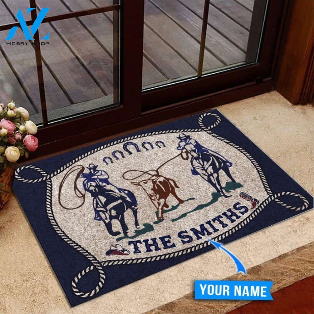 Funny Team Roping Personalized Doormat | Welcome Mat | House Warming Gift