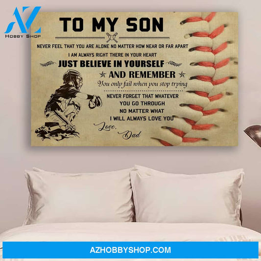 G-Baseball Dad To Son And remember Canvas And Poster, Wall Decor Visual Art Gift Father's Day