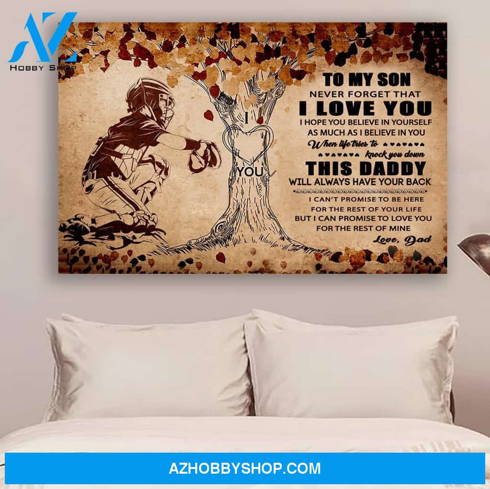 G-Baseball Dad To Son This Daddy Canvas And Poster, Wall Decor Visual Art Gift Father's Day