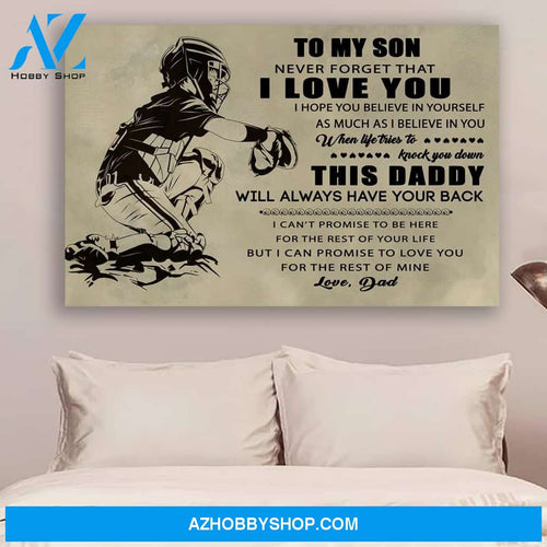 G- Baseball Dad To Son This Daddy Canvas And Poster, Wall Decor Visual Art Gift Father's Day