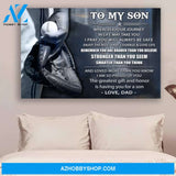 G-Baseball Dad To Son You Are Braver Canvas And Poster, Wall Decor Visual Art Gift Father's Day