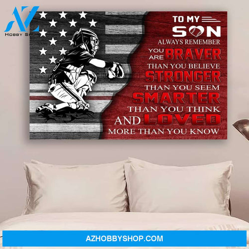 G-Baseball Dad To Son You Are Braver Canvas And Poster, Wall Decor Visual Art Gift Father's Day