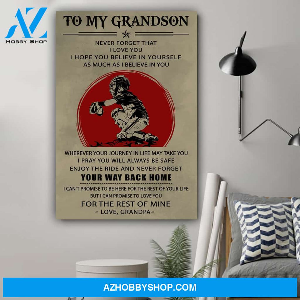 G Baseball Poster Grandpa To Grandson Your Way Back Home Gift For Grandson