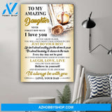 G- Baseball poster, Dad to daughter, I love you Canvas And Poster, Wall Decor Visual Art Gift Father's Day