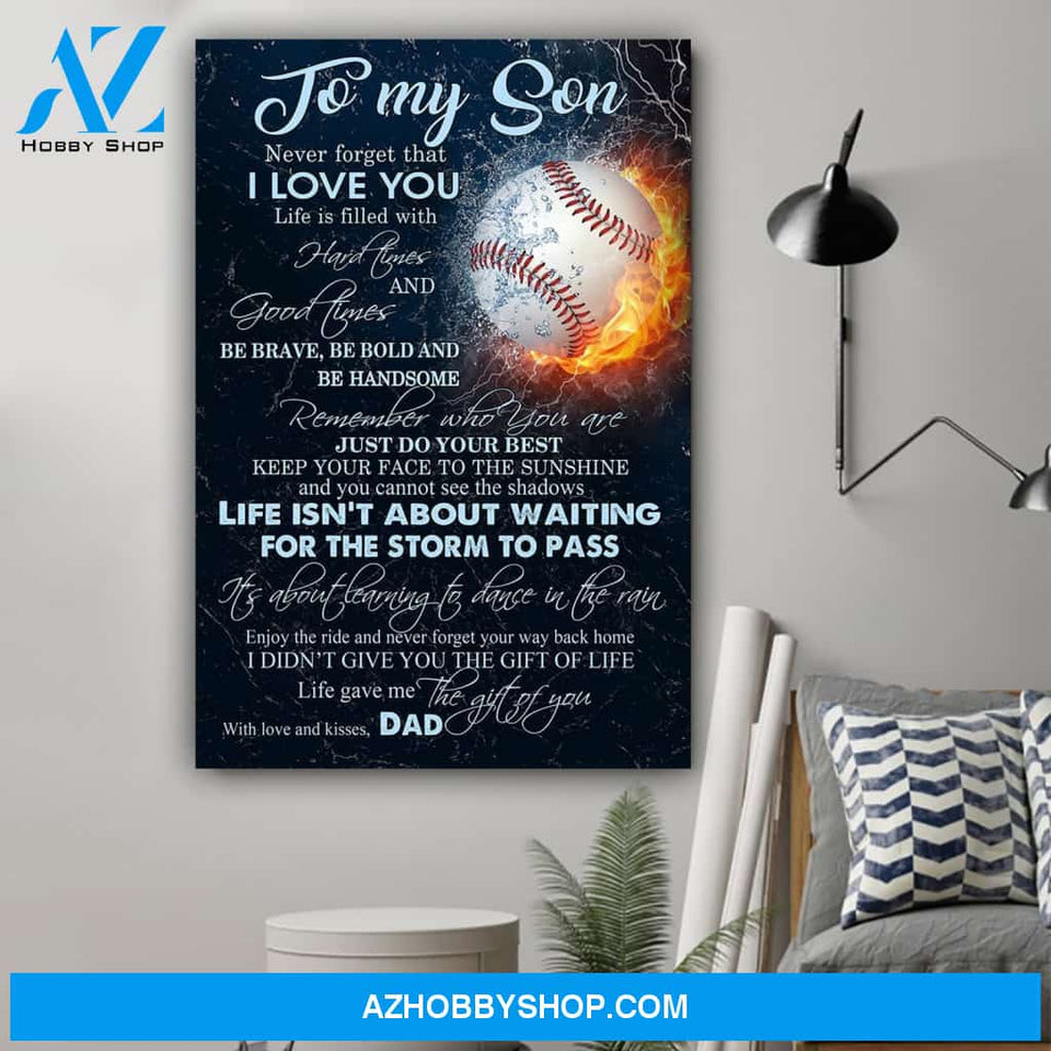 G-Baseball Poster, Dad to Son, I love you Canvas And Poster, Wall Decor Visual Art Gift Father's Day