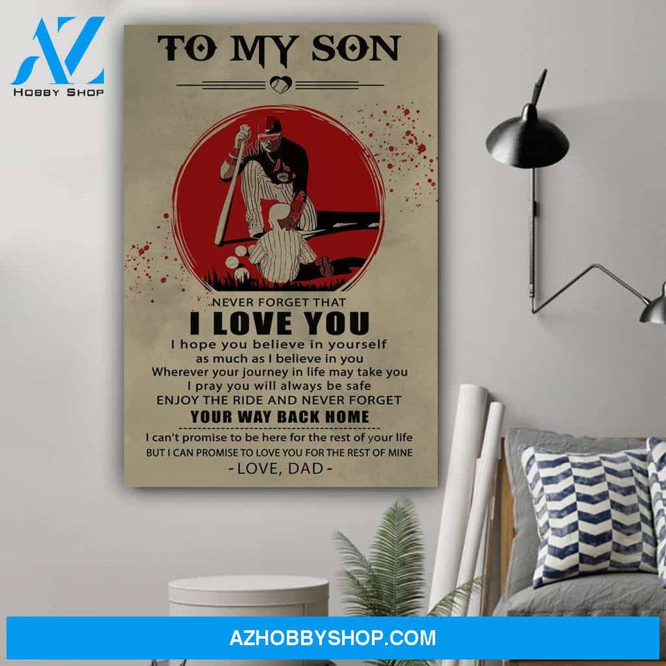 G-Baseball Poster, Dad to Son, I love you Canvas And Poster, Wall Decor Visual Art Gift Father's Day