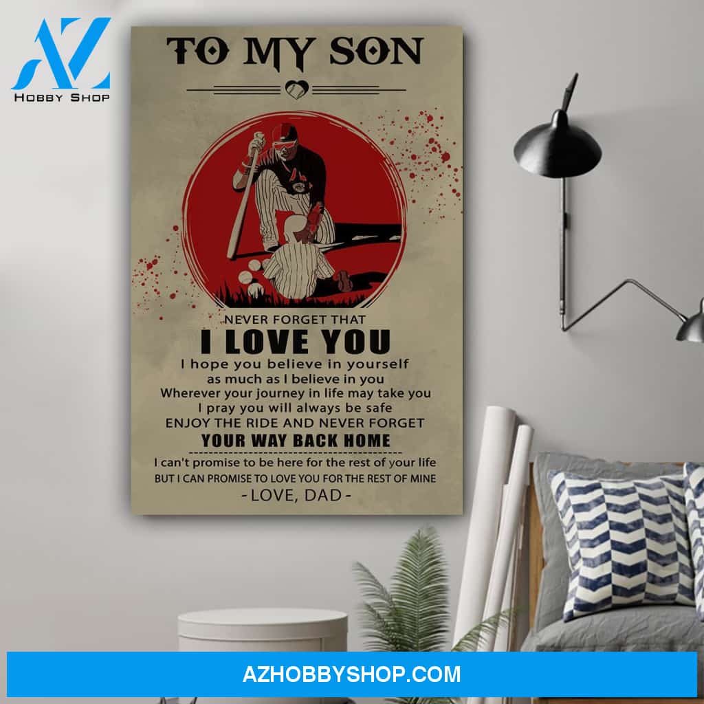 G-Baseball Poster, Dad to Son, I love you Canvas And Poster, Wall Decor Visual Art Gift Father's Day