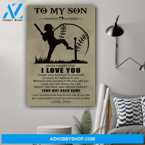 G- Baseball poster, Dad to Son, I love you Canvas And Poster, Wall Decor Visual Art Gift Father's Day