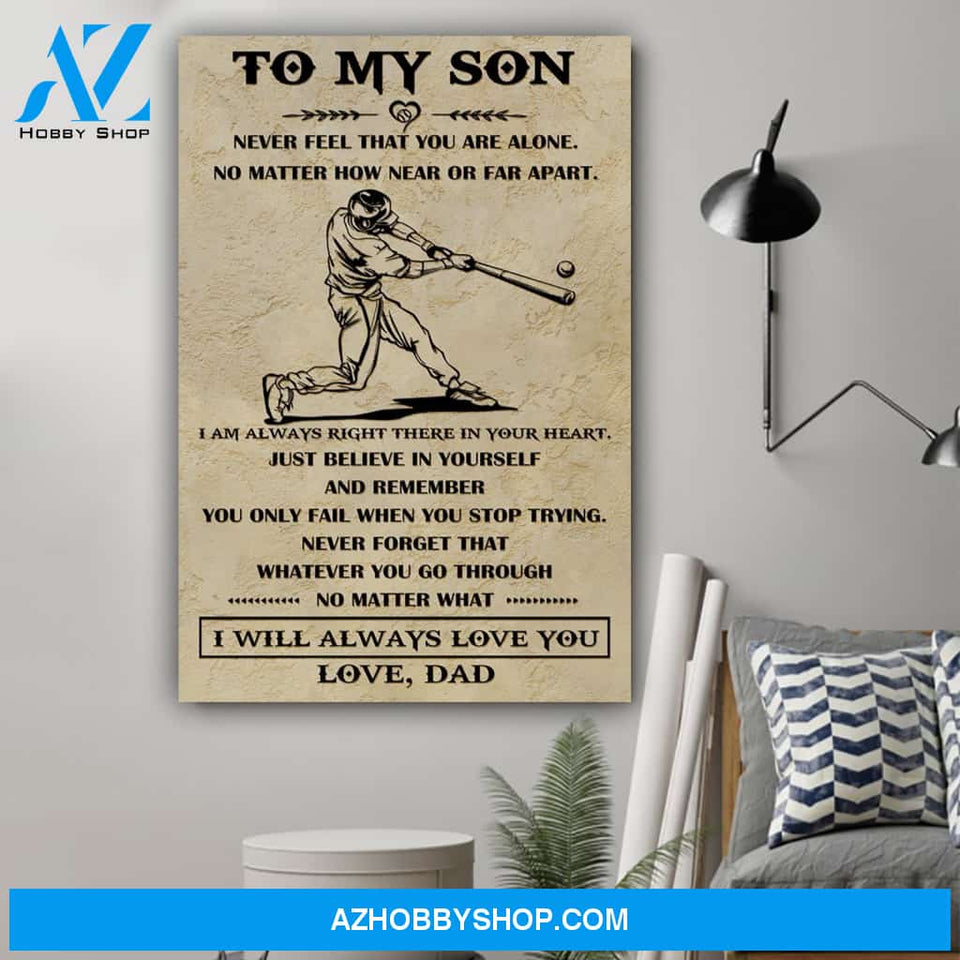 G-Baseball Poster, Dad to Son, I will always love you Canvas And Poster, Wall Decor Visual Art Gift Father's Day