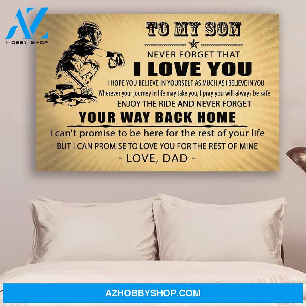 G-Baseball poster, Dad to son, Your way back home Canvas And Poster, Wall Decor Visual Art Gift Father's Day
