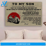G- Biker Dad To Son Never Canvas And Poster, Wall Decor Visual Art Gift Father's Day