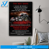 G-Biker Dad To Son You Are Braver Canvas And Poster, Wall Decor Visual Art Gift Father's Day