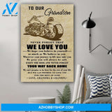 G Biker Poster Grandpa And Grandma To Grandson We Love You Gift For Grandson