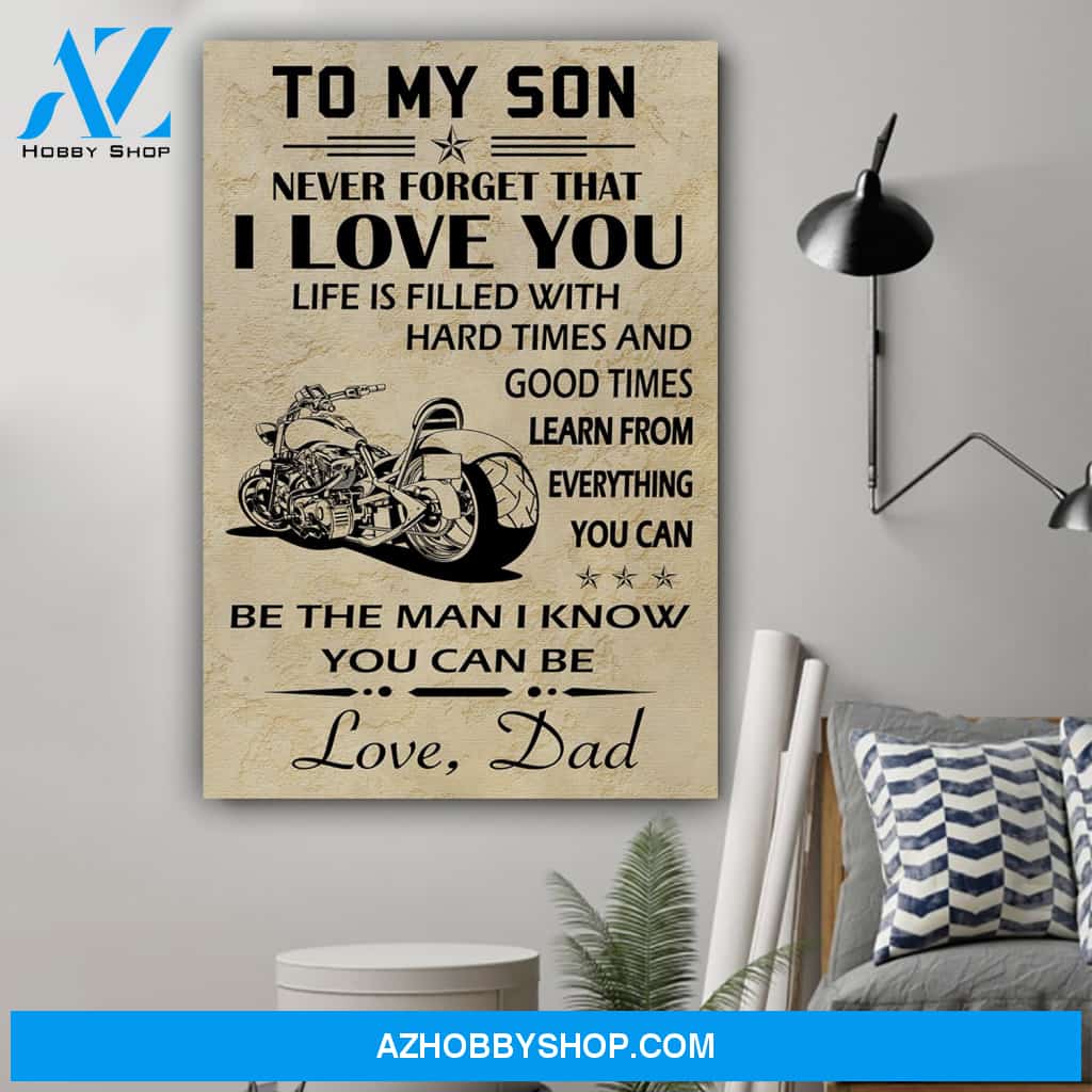 G- Biker poster, Dad to Son, I love you Canvas And Poster, Wall Decor Visual Art Gift Father's Day