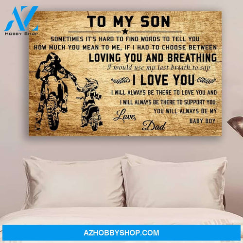 G-Biker poster, Dad to Son, I love you Canvas And Poster, Wall Decor Visual Art Gift Father's Day