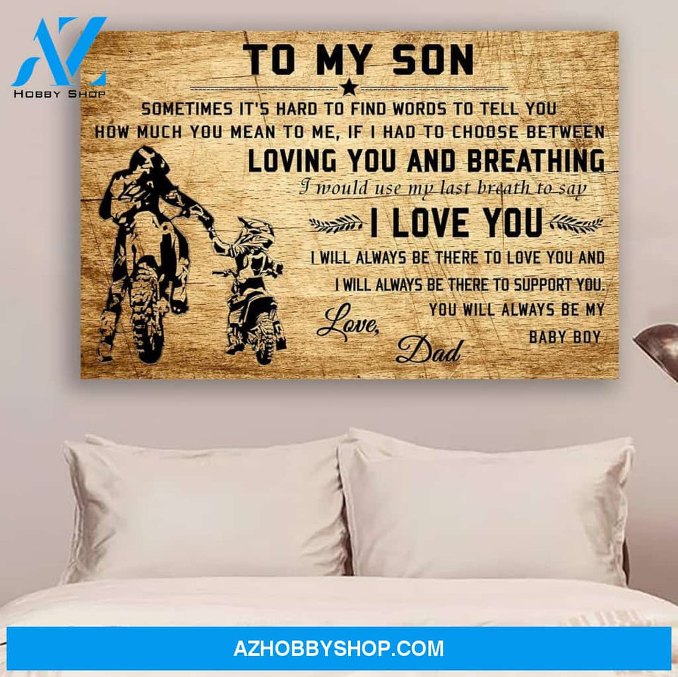 G-Biker poster, Dad to Son, I love you Canvas And Poster, Wall Decor Visual Art Gift Father's Day