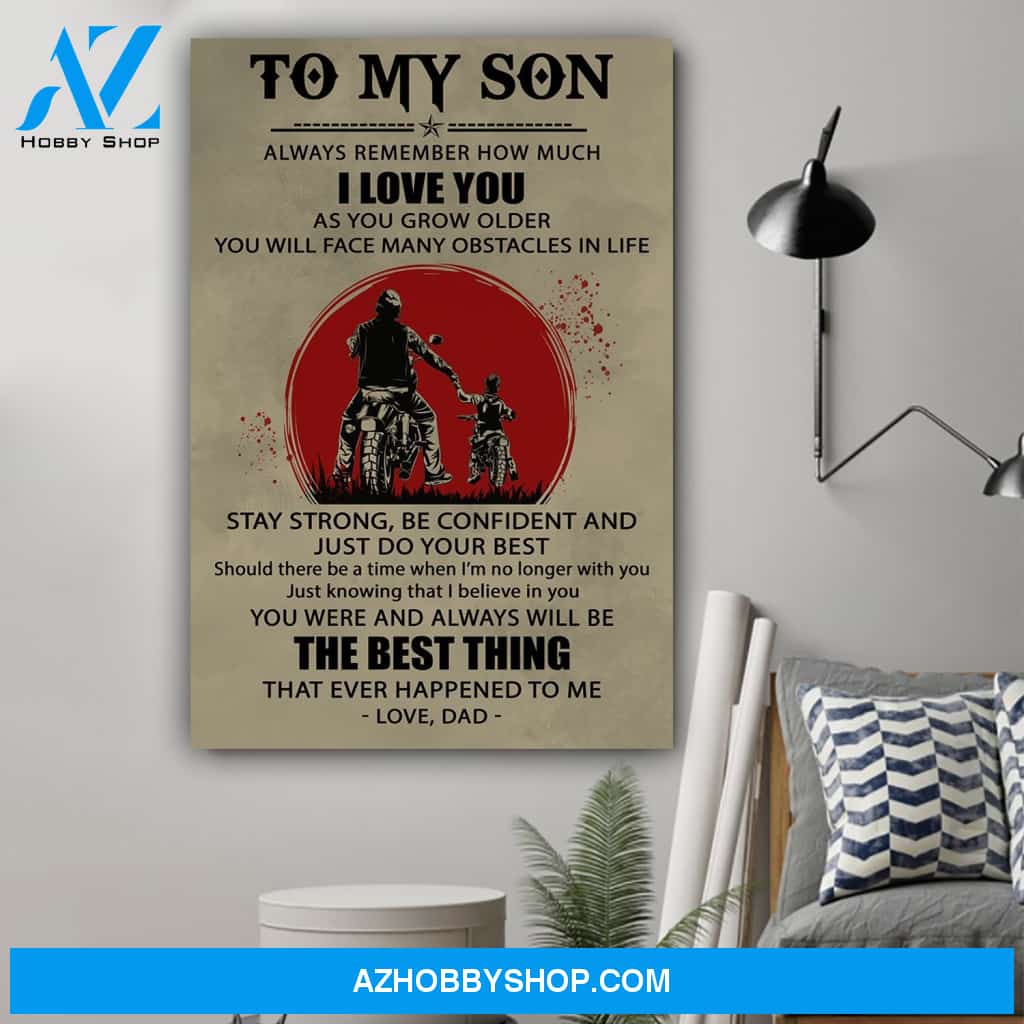 G-Biker poster, Dad to Son, I love you Canvas And Poster, Wall Decor Visual Art Gift Father's Day