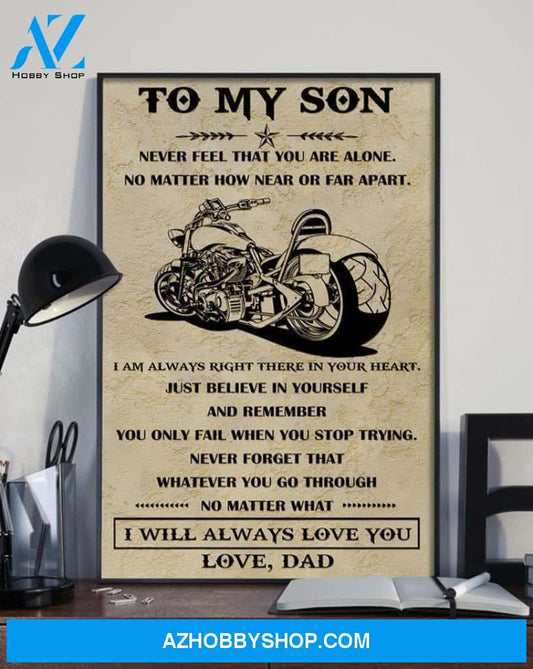 G-Biker poster, Dad to Son, I will always love you Canvas And Poster, Wall Decor Visual Art Gift Father's Day