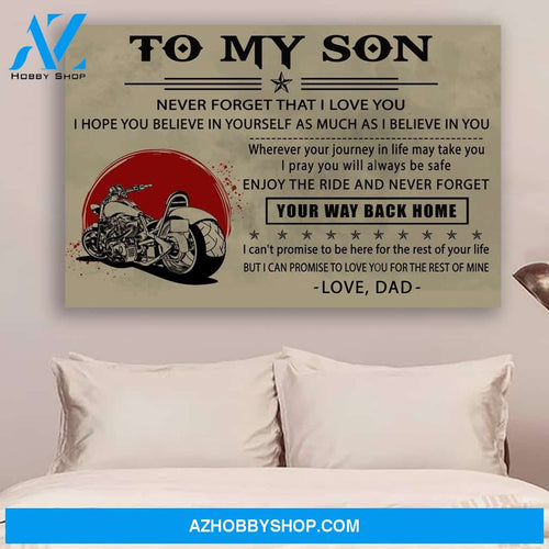 G-Biker poster, Dad to Son, Your way back home Canvas And Poster, Wall Decor Visual Art Gift Father's Day