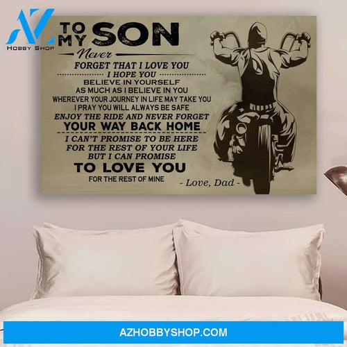 G-Biker poster, Dad to Son, Your way back home Canvas And Poster, Wall Decor Visual Art Gift Father's Day