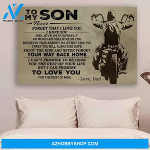 G-Biker poster, Dad to Son, Your way back home Canvas And Poster, Wall Decor Visual Art Gift Father's Day