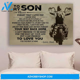 G-Biker poster, Dad to Son, Your way back home Canvas And Poster, Wall Decor Visual Art Gift Father's Day