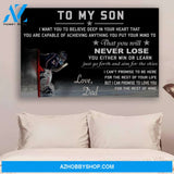 G- Hockey Dad To Son Never Lose Canvas And Poster, Wall Decor Visual Art Gift Father's Day
