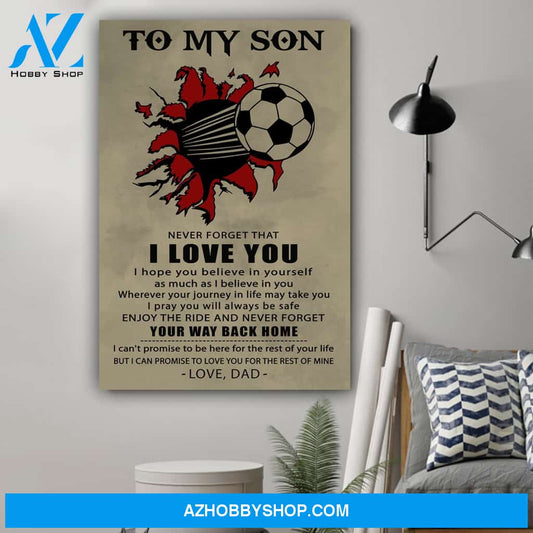 G-Soccer poster, Dad to son, I love you Canvas And Poster, Wall Decor Visual Art Gift Father's Day