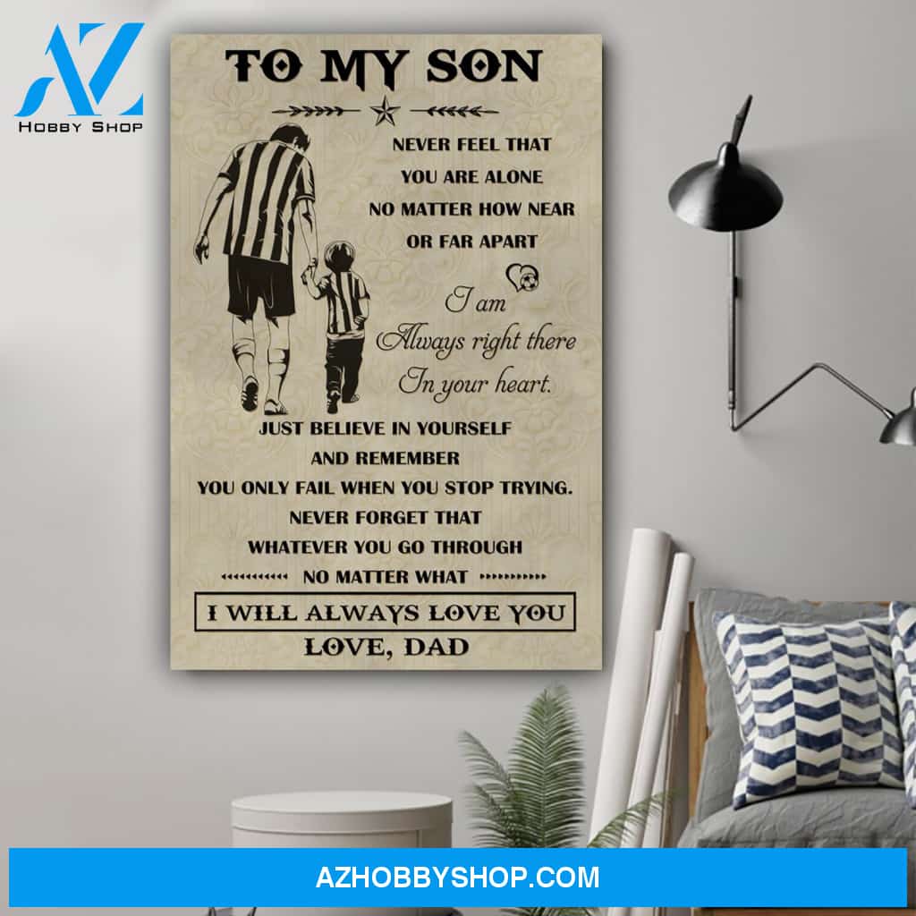G-Soccer poster, Dad to Son, I will always love you Canvas And Poster, Wall Decor Visual Art Gift Father's Day