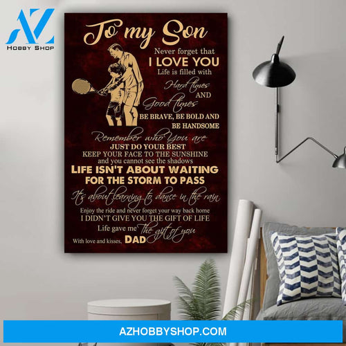 G- Tennis Poster, Dad to Son, I love you Canvas And Poster, Wall Decor Visual Art Gift Father's Day