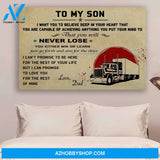 G-Trucker Dad To Son Never Lose Canvas And Poster, Wall Decor Visual Art Gift Father's Day