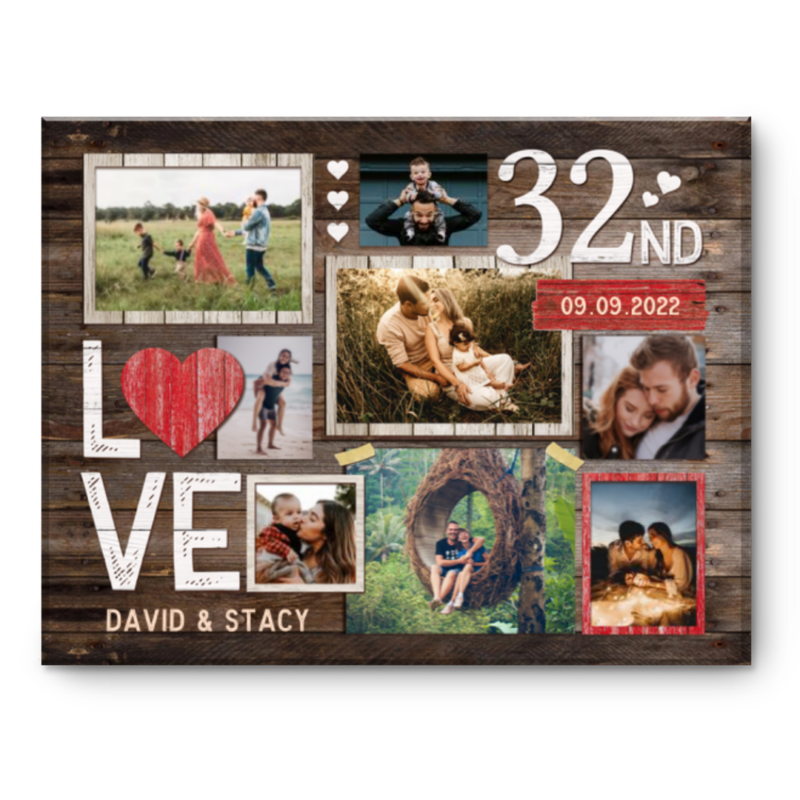 32nd Wedding Anniversary Gift, 32nd Anniversary Photo Collage, 32nd Anniversary Gift