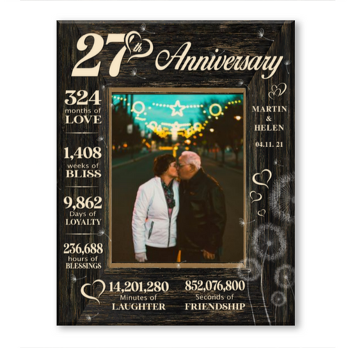 27 Year Wedding Anniversary Gift, 27th Anniversary Gift For Wife, 27 Year Anniversary Gift For Husband