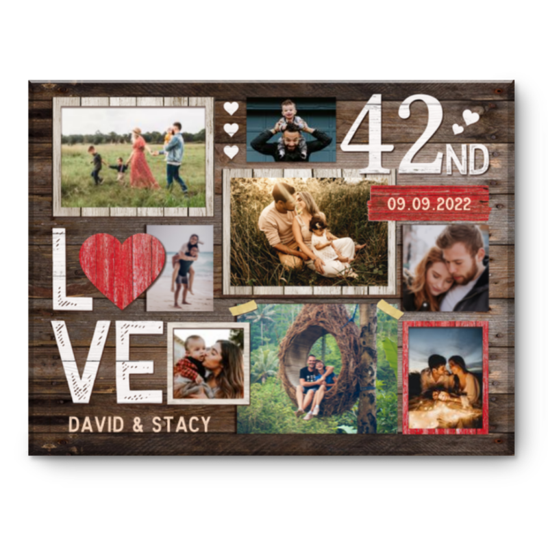 42nd Wedding Anniversary Gift, 42nd Anniversary Photo Collage, 42nd Anniversary Gift