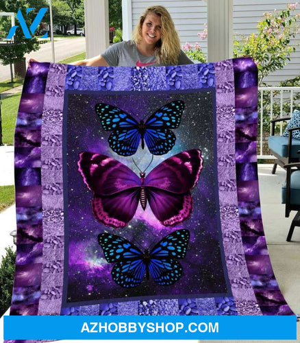 Galaxy Butterfly Fleece Blanket