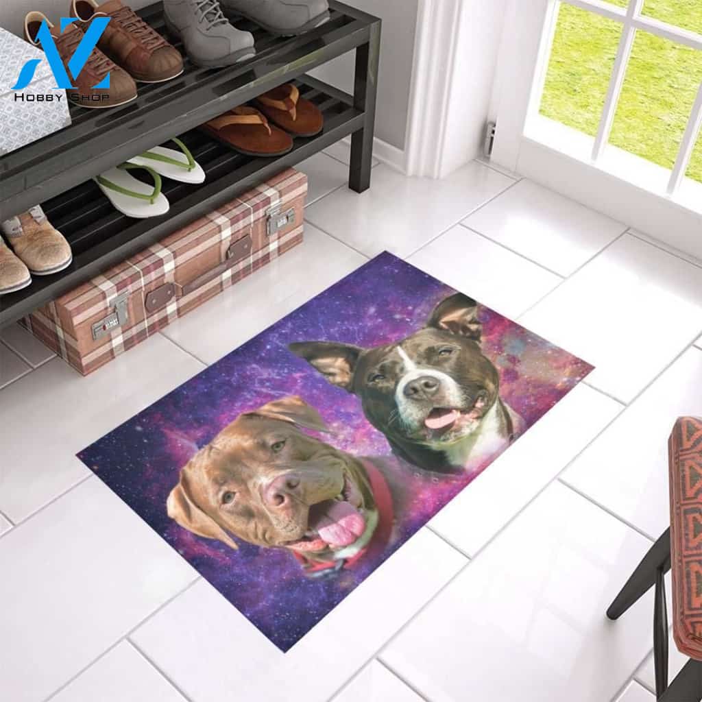 Galaxy Lovley Pitbull Printed Doormat Home Decor Gift For Dog Lovers