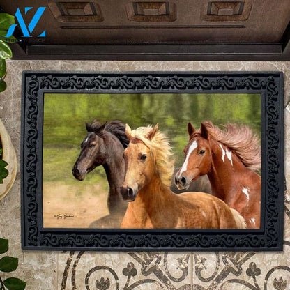 Galloping Horses Doormat - 18" x 30"