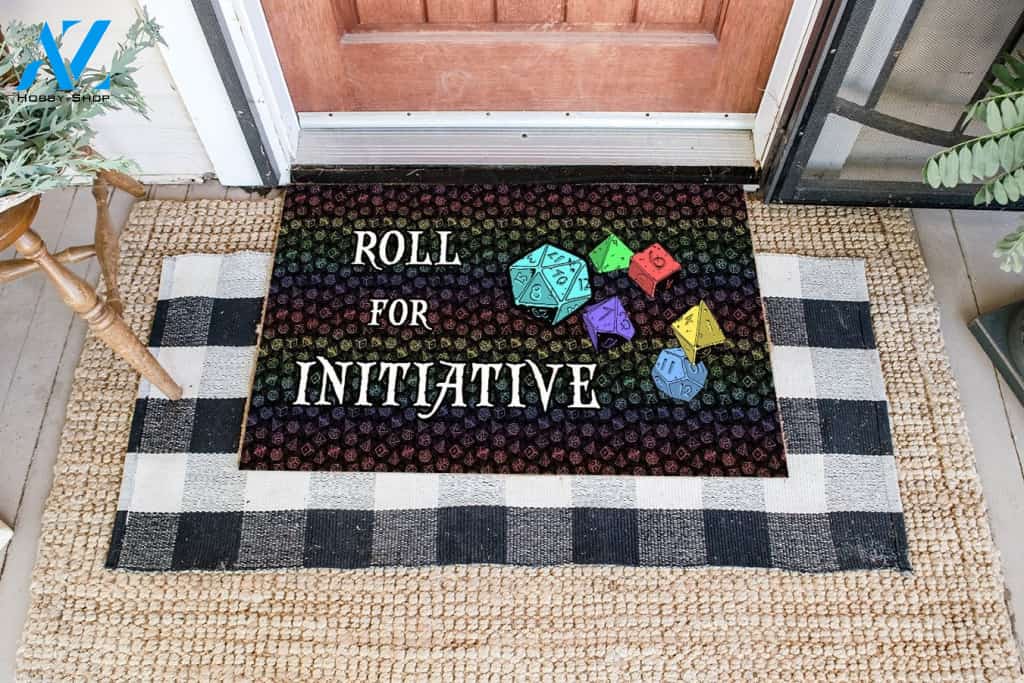 Game DnD Initiative Doormat Roll For Initiative | Welcome Mat | House Warming Gift | Christmas Gift Decor