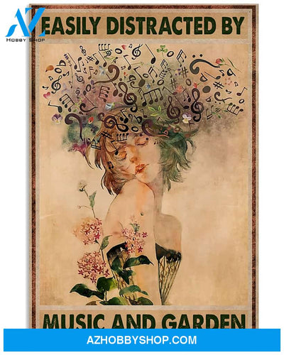 Garden And Music Poster Easily Distracted By Garden And Music Wall Decor