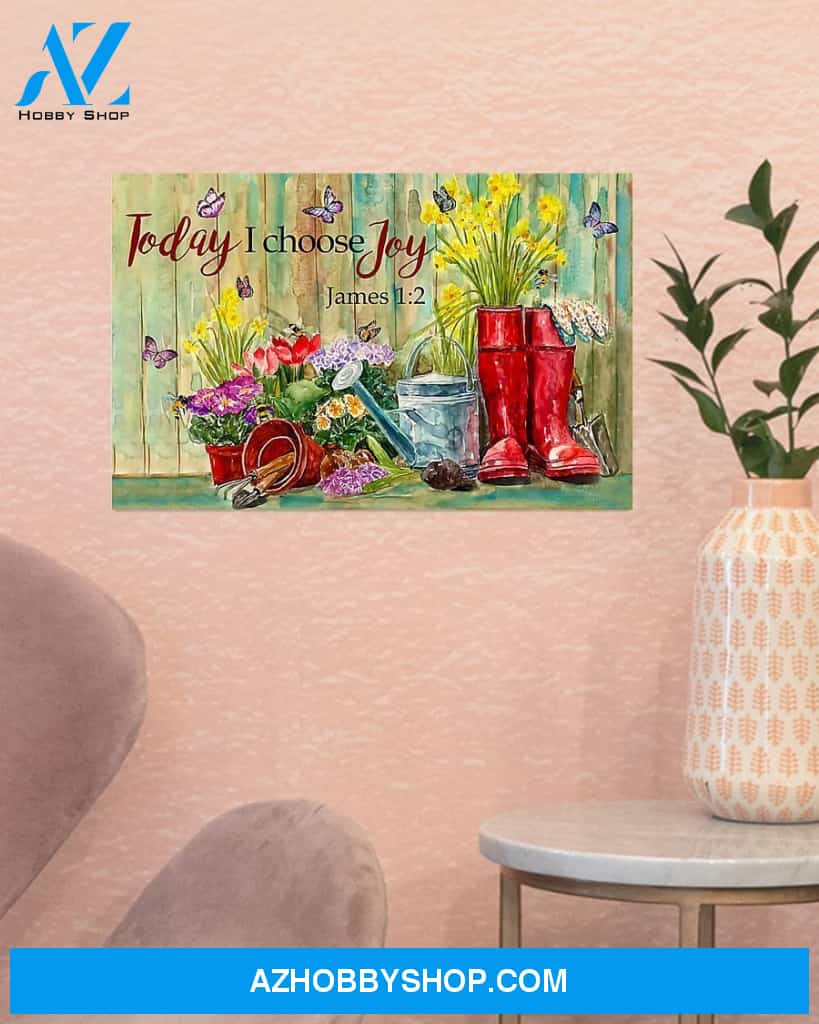 Garden I Choose Joy Wall Hanging, Wall Decor Visual Art