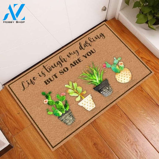 Garden Life Is Tough My Darling But So Are You Doormat, Gift For Friend Family Birthday Gift Home Decor Warm House Gift Welcome Mat