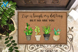 Personalized Name Family House Garden Life Is Tough My Darling But So Are You Funny Indoor And Outdoor Doormat Warm House Gift Welcome Mat