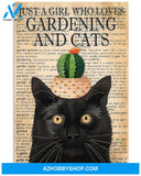 Garden Poster Just A Girl Who Loves Gardening And Cats Wall Decor