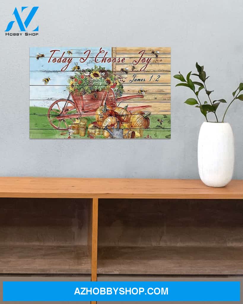 Garden Today I Choose Joy Canvas Wall Art, Wall Decor Visual Art